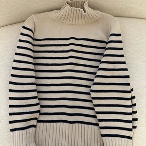 Nautical stripe mock sweater, size xl